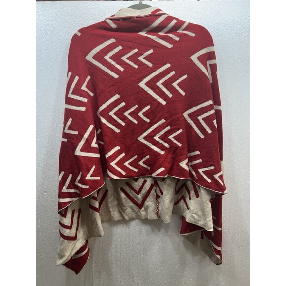 Duluth Trading Co OS Shawl One size Red Beige Poncho Womens - Picture 3 of 6
